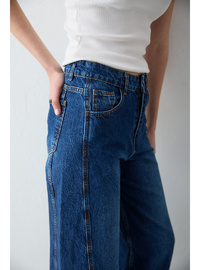 Bol Paça Denim Pantolon 32 Lacivert