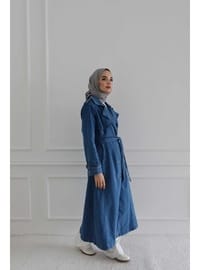 Denim Trençkot Mavi