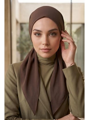 Bağlamalı Krep Bone Türban,B-101 Çikolata