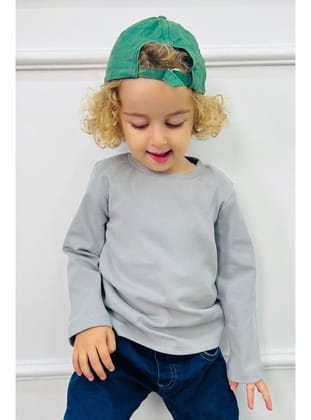 Breeze Erkek Çocuk Uzun Kollu Tişört Basic 1-4 Yaş, Açık Gri