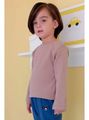 Breeze Erkek Çocuk Uzun Kollu Tişört Basic 1-4 Yaş, Vizon