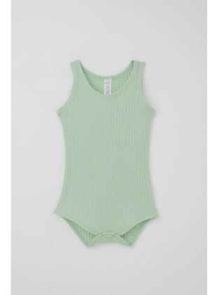 Breeze Kız Bebek Çıtçıtlı Atlet Zıbın Body Jakarlı 9 Ay-3 Yaş, Su Yeşili