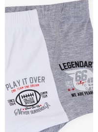 Erkek Çocuk Slogan Baskılı Boxer 2'li Paket