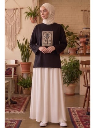 Baskılı Tunik 1739 - Siyah