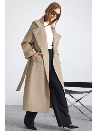 Dik Yaka Oversize Su İtici Trençkot TAŞ 6874
