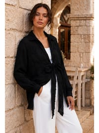 Bağlamalı Kimono S2334 Siyah