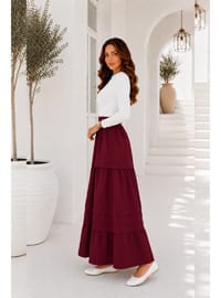 Kat Kat Kloş Etek S2306 Bordo