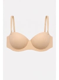 Lotus Lazer Dikişsiz Balensiz Push Up Sütyen Ten
