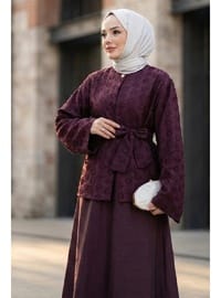 Halka Desen Kabartmalı İkili Takım Bordo HM2881