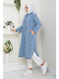 Kadın Mavi Denim Kot Kap