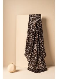 Kadın Leoparlı Soft Eşarp SİYAH KAHVE