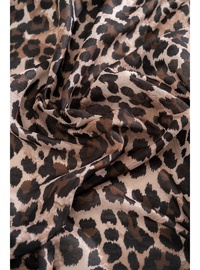 Kadın Leoparlı Soft Eşarp SİYAH KAHVE