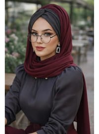 Füme Bordo Burgu Hazır Şal