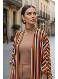 Taba Çizgili Tesettür Hırka 10100