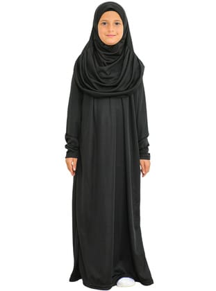 Çocuk Namaz Elbisesi Seti 8-12 Yaş Black