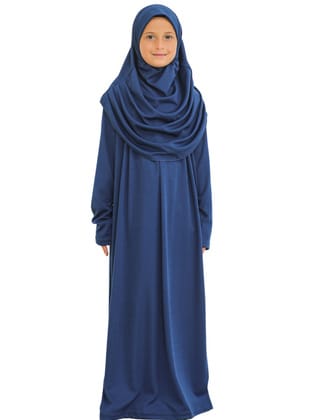 Çocuk Namaz Elbisesi Seti 8-12 Yaş Lacivert
