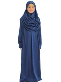 Çocuk Namaz Elbisesi Seti 8-12 Yaş Lacivert