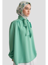 Mint Boyun Kurdele Desenli Tunik 25YT303