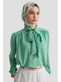 Mint Boyun Kurdele Desenli Tunik 25YT303