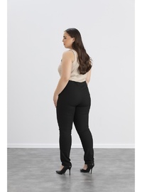 IŞŞIL 4551 Büyük Beden Kadın Kız Kumaş Pantolon Siyah