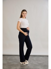 İki İplik Lycra Penye Hamile Boru Paça Pantolon Lacivert