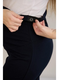 İki İplik Lycra Penye Hamile Boru Paça Pantolon Lacivert