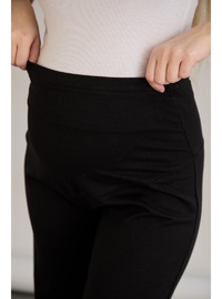 İki İplik Lycra Penye Hamile Boru Paça Pantolon Siyah
