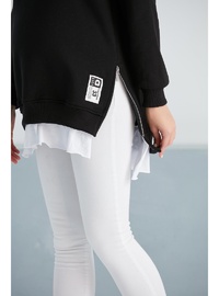 Işıl 6465 Üç İplik Penye Yünlü Hamile Giyim Sweatshirt Siyah