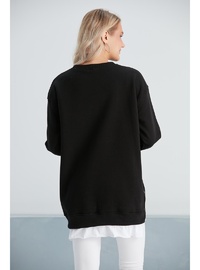 Işıl 6465 Üç İplik Penye Yünlü Hamile Giyim Sweatshirt Siyah