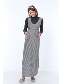Işıl 9138 Kazayağı Çift Düğme Maxi Jile Hamile Elbise Siyah
