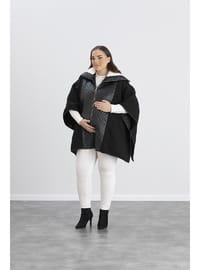 Işıl 9790 Buklet Hamile Panço Kaban Vinleks Garnili Siyah