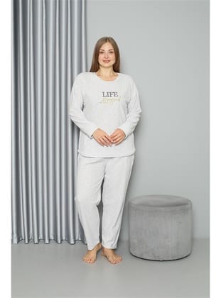 Akbeniz Welsoft Polar Kadın Büyük Beden Pijama Takımı 808050