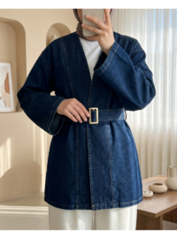 Beli Kemerli Kot Kimono Laci
