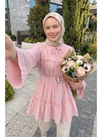Toka Kemerli Tunik Y0135 Pembe